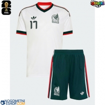 Otroški Nogometni dresi Mehika Orbelin Pineda #17 Gostujoči SP 2026 Kratek Rokav (+ Kratke hlače)